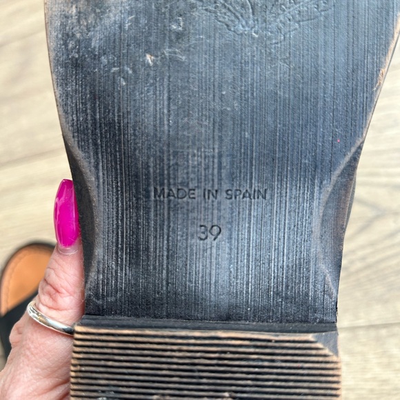 Free People Black Leather Mont Blanc Open-Toe Flats - Picture 8 of 8